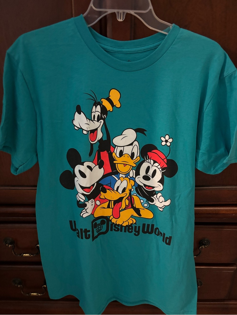 Official Walt Disney World Teal Character Graphic Tee size Large